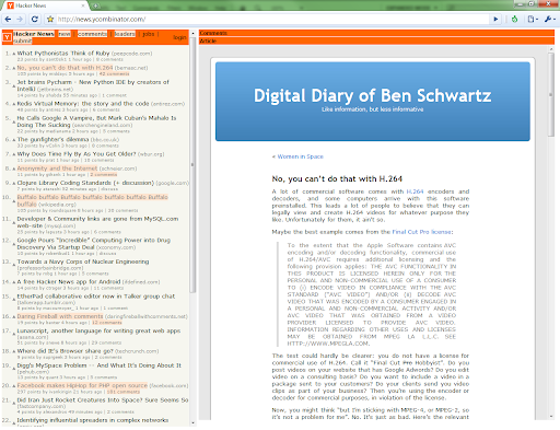 Hacker News OnePage