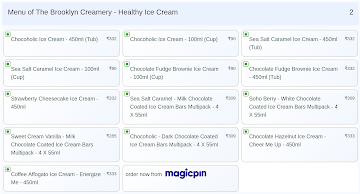 The Brooklyn Creamery - Healthy Ice Cream menu 