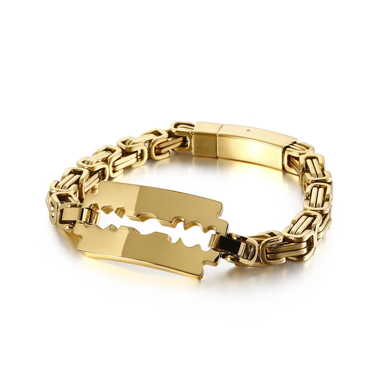 Bracelet Monarch en acier inoxydable pour homme Courbé Personnalité de la marque Élégance et style au quotidien.