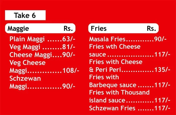 Filmy Cafe menu 