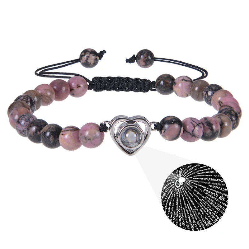 Title 5, Pulsera Trenzada con Cuentas en Forma de Corazó...