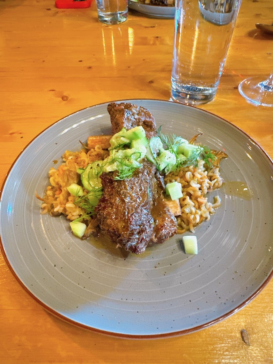 Bison short rib with wild rice