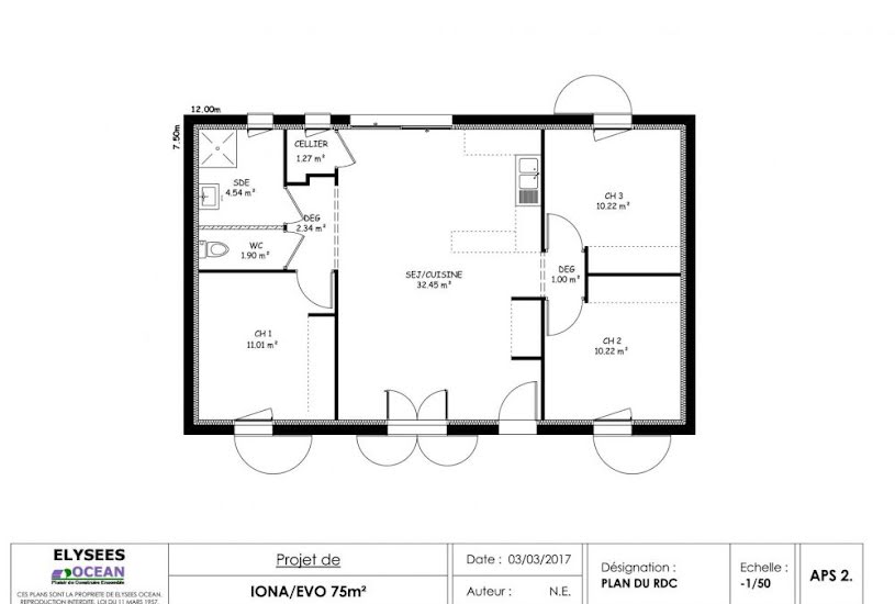  Vente Terrain + Maison - Terrain : 479m² - Maison : 75m² à Saint-Denis-d'Oléron (17650) 