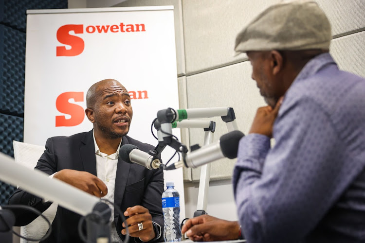 Build One South Africa leader Mmusi Maimane with broadcaster Rams Mabote.