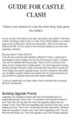 Guide For Castle Clash Free