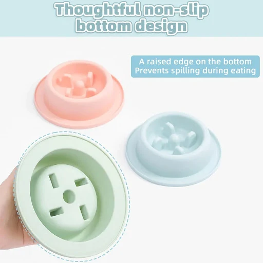Pet Slow Food Bowl Dog Anti Suffocation Bowl Slow Food Plastic Cat Puppy Bowl Anti Swallow Plate Healthy Feeding Food S