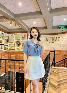 Áo sơ mi nữ tay lỡ cổ nơ HeraDG thiết kế dáng ngắn vừa, chất liệu Chiffon cao cấp, mát mẻ mùa hè SAKBC2060