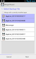 App List Backup Screenshot