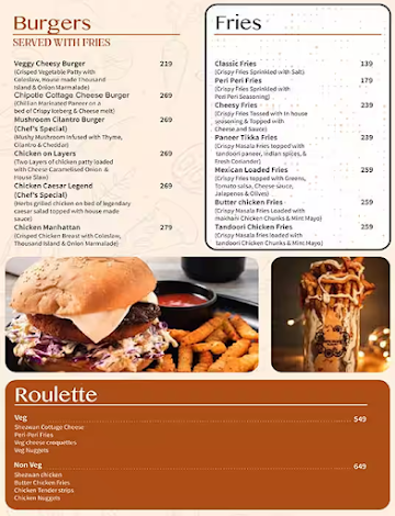 Refections Cafe menu 