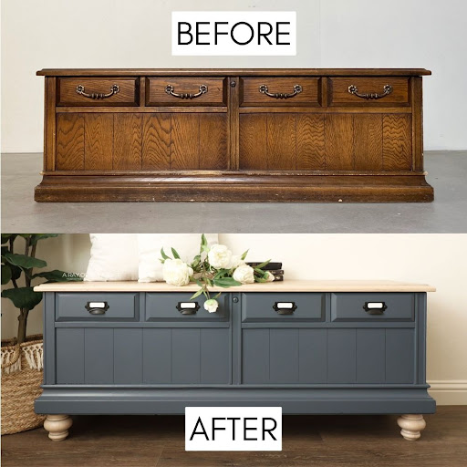 before and after of cedar chest makeover.jpg