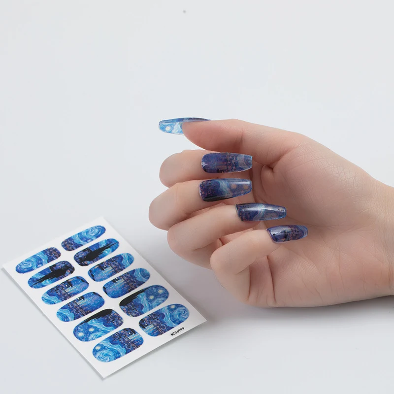 European and American Oil Painting Art Nail Stickers. Achieve artistic manicures effortlessly with these easy-to-apply, 