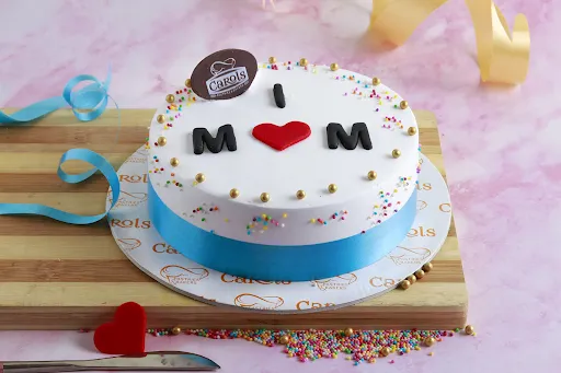 Mother's Special I Love You Mom Eggless Blueberry Cake [500 Grams]