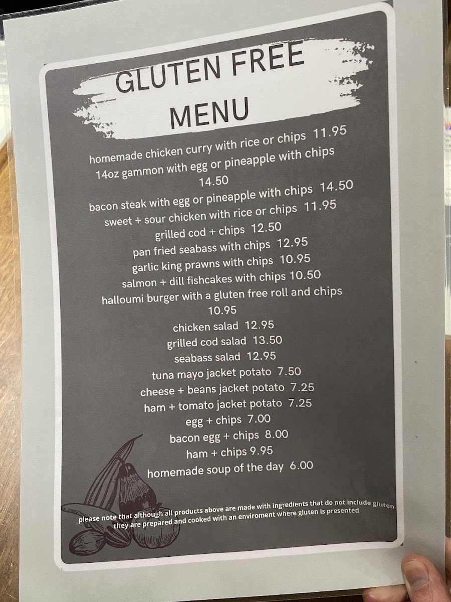 The New Celtic Restaurant gluten-free menu