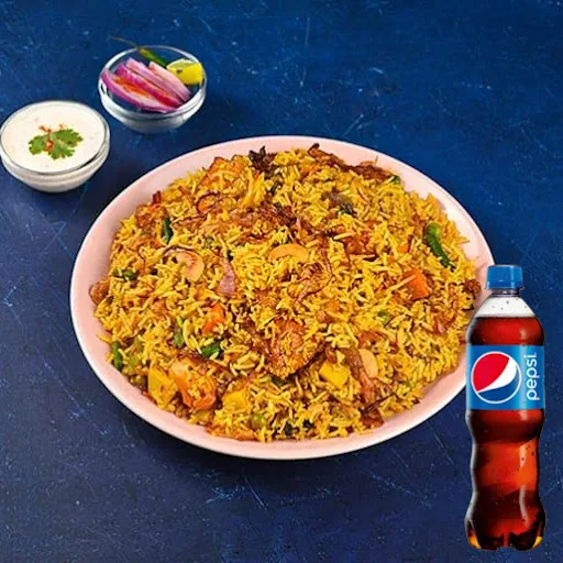 Vegetable Biryani (Express Bowl) + Pepsi (400 Ml)