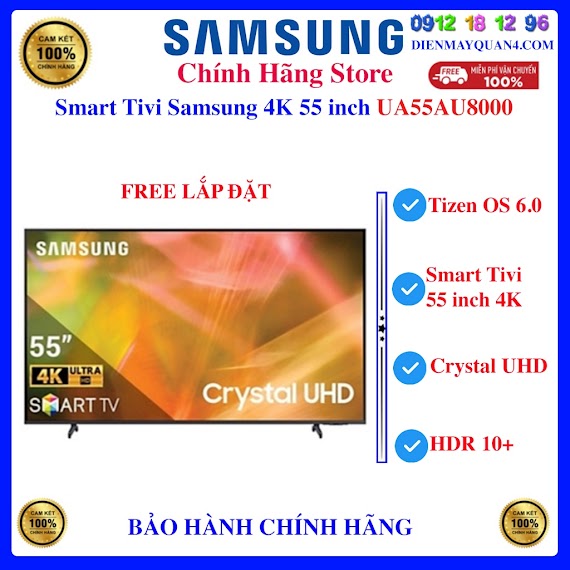 Smart Tivi Samsung Ua55Au8000 4K Uhd 55 Inch | Samsung 55Au8000