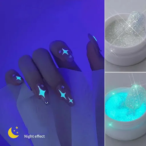 Title 1, Nail Art Jewelry Glowing Sugar Glow Powder Crea...