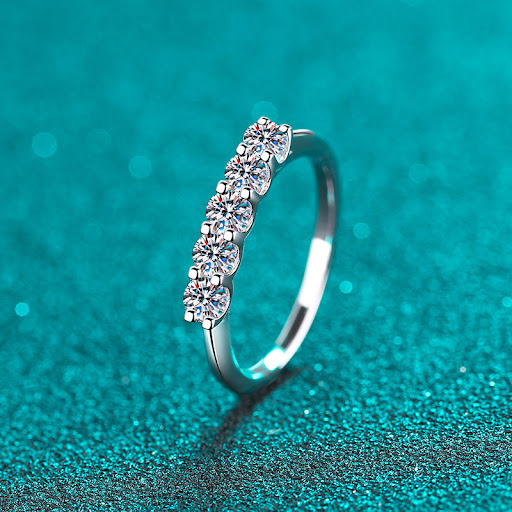 Title 4, Sterling Silver Womens Set 50 Points Moissanit...