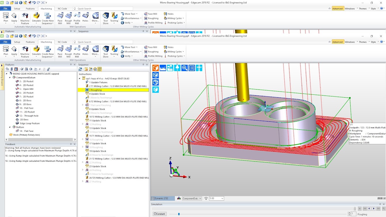 Значимость траекторий EDGECAM Waveform для I&G Engineering