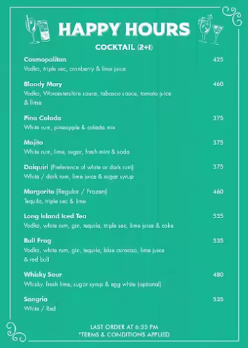 The Woodpegger Retro Bar & Kitchen menu 