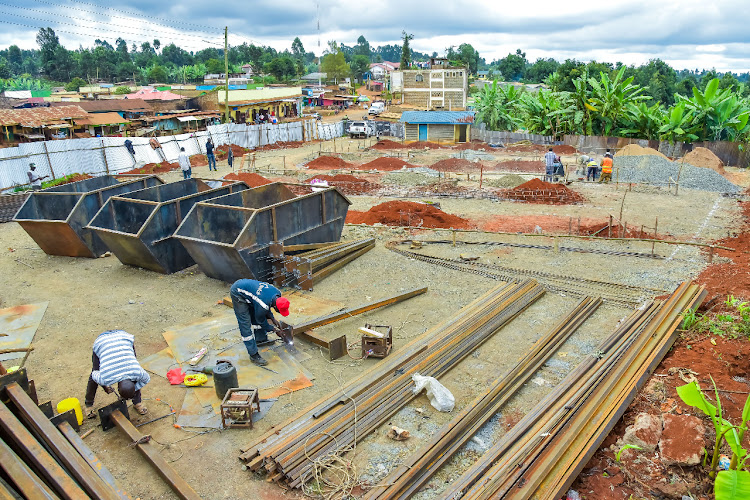 Ongoing construction of Githure market.