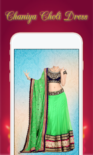 Chaniya Choli Fashion Dress Photo Montage - náhled