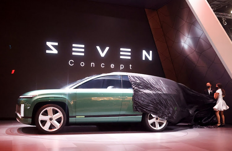 Hyundai's futuristic Seven Concept electric SUV is unveiled at the 2021 LA Auto Show in the US. Picture: REUTERS