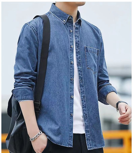 Title 9, Mens Cotton Denim Thick Coat Long Sleeve Shirt...