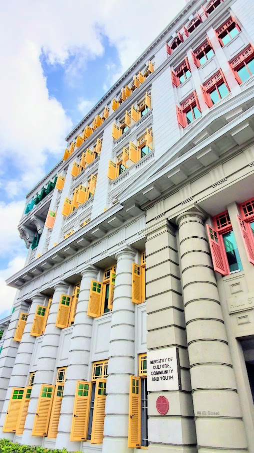 Old Hill Street Police Station, the building with the colorful rainbow windows