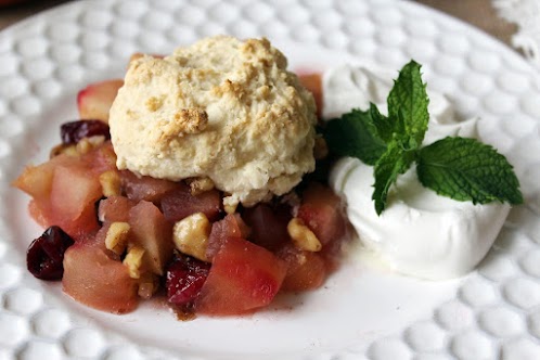 Baked Apple & Cranberries With Dumplings