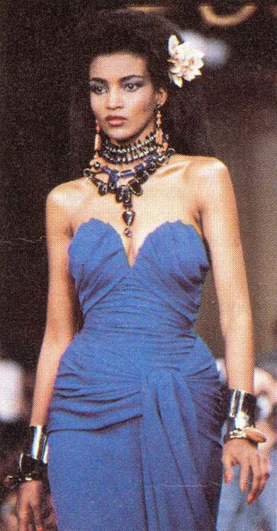 Khadija Adam as featured in Time magazine during her first time on the catwalk for Yves Saint Laurent, when he called her his 'African Queen'