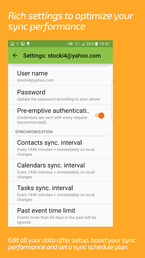    DAVdroid – CalDAV/CardDAV Synchronization- screenshot  