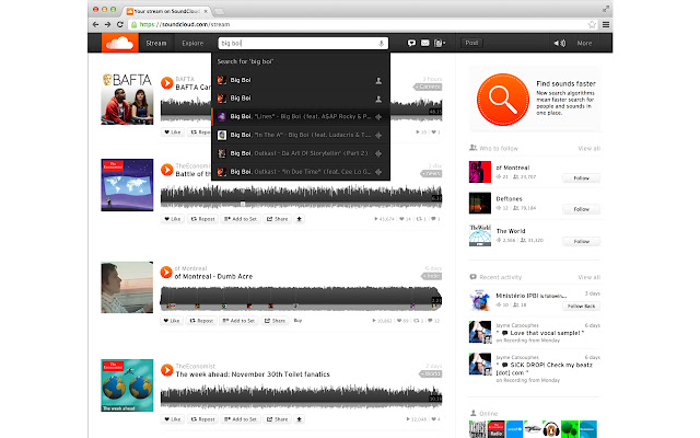 SoundCloud chrome extension