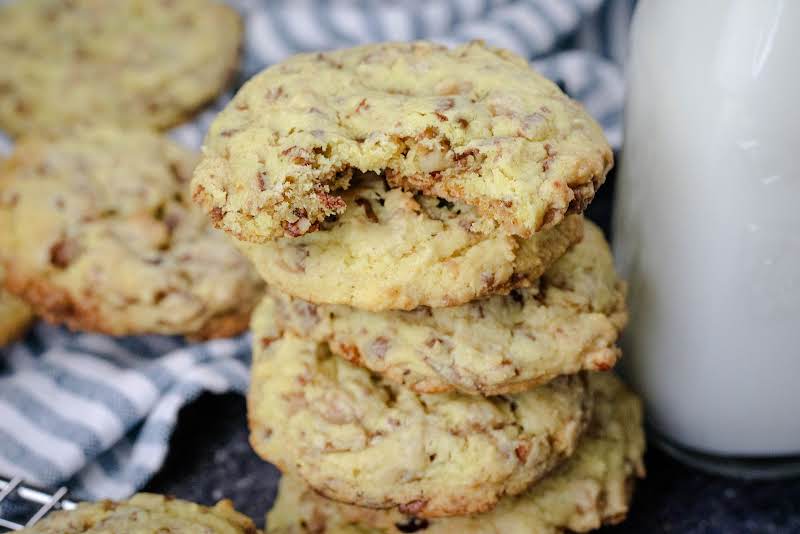 Texture Of The Melt In Your Mouth Toffee Pecan Cookies.