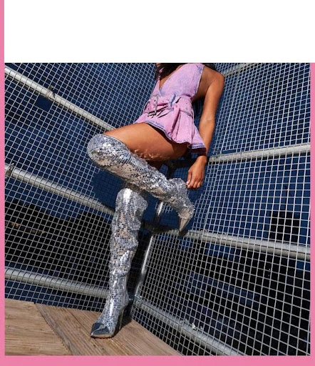 Title 4, Fashionable Sequin Over-the-knee Boots for Wome...