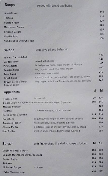 Organic German Bakeshop menu 