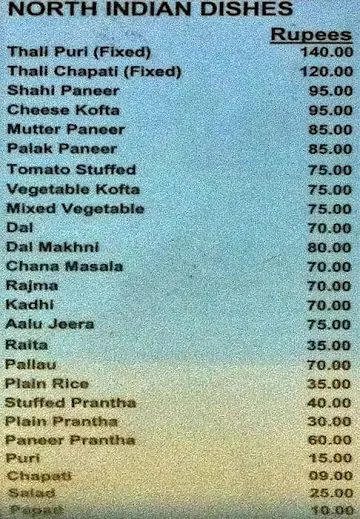 Ruchi Restaurant menu 