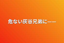 危ない灰谷兄弟に——