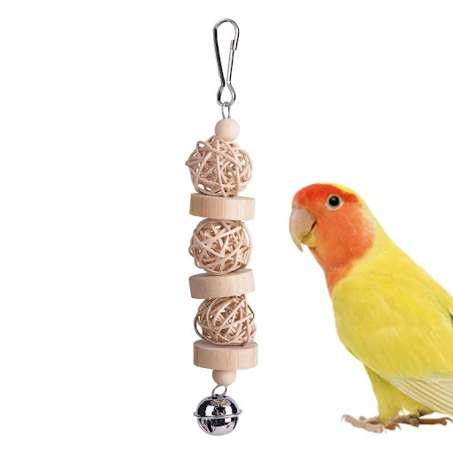 Bird Chew Toys Natural Wood Rattan Ball For Birds Bird Cage Decoration Bird Cage Toy For Budgies Lovebirds Conures Macaw