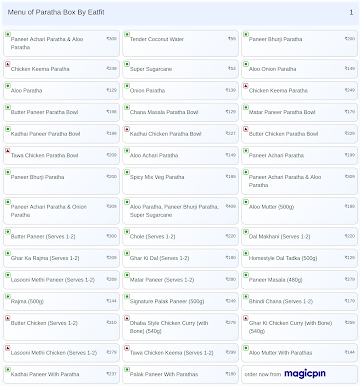 Paratha Box By Eatfit menu 