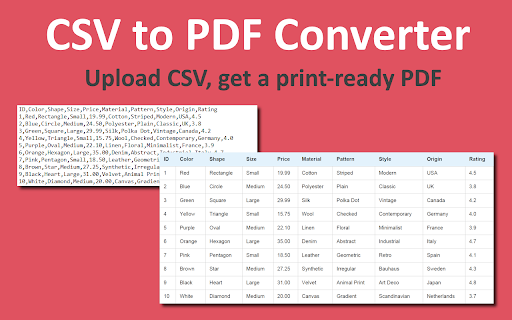 CSV to PDF