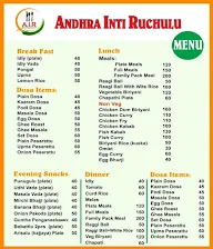 Andhra Inti Ruchulu menu 1