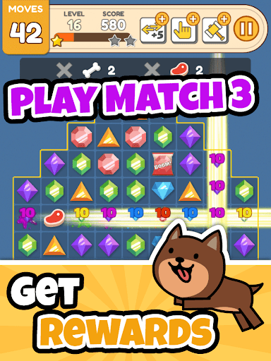 Dog Game - Cute Puppy Collector + Offline Match 3  APK MOD screenshots 4