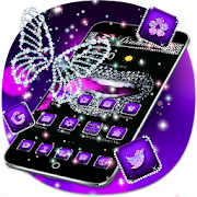 Diamonds Lip Purple Glitter Theme  Icon