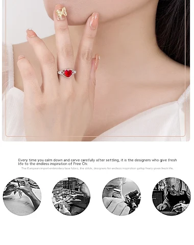 Parure de bijoux en rubis en forme - 3