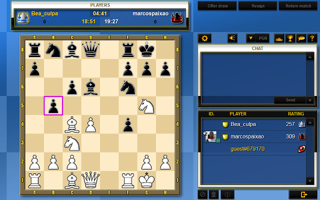 ChessBot playing on FlyOrDie.com 