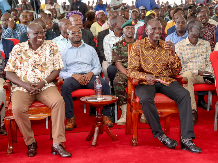 President William Ruto and Deputy President Rigathi Gachagua in Migori on March 25, 2023.