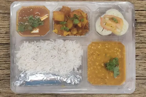 No Onion Garlic Yellow Dal Thali