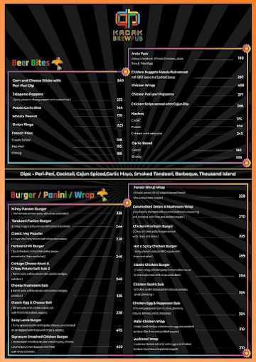 Kadak Brewpub menu 