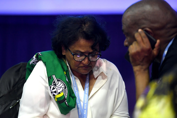 The ANC’s Jesse Duarte pictured here during the counting of the 2019 election results at the IEC national results centre in Tshwane.