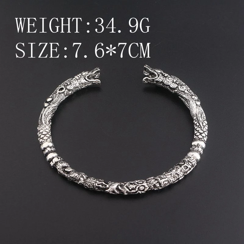 Brazalete Vintage para Hombre con Cabeza de Lobo, Grifo Retro con Apertura Accesorios, Estilo Único, Perfecto Regalo para Él